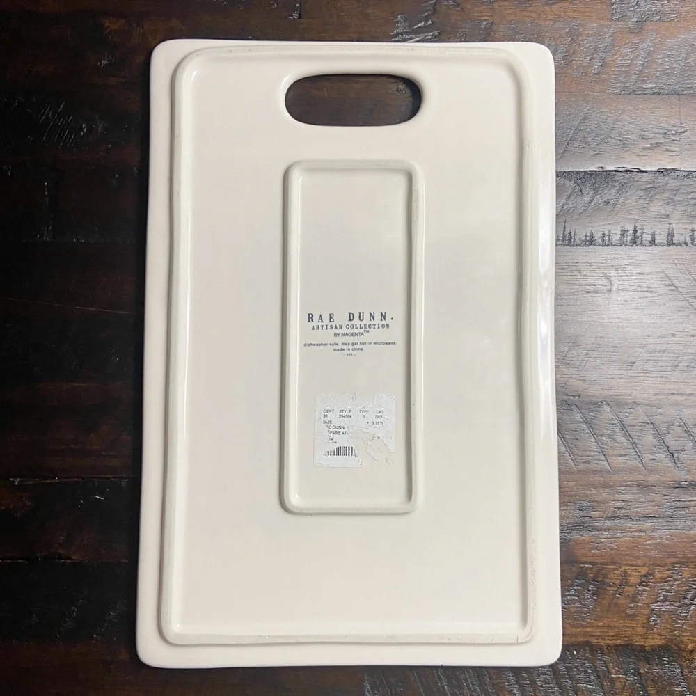 RAE DUNN NEW Cheese Serving Board/Tray Ceramic Charcuterie Appetizer Platter